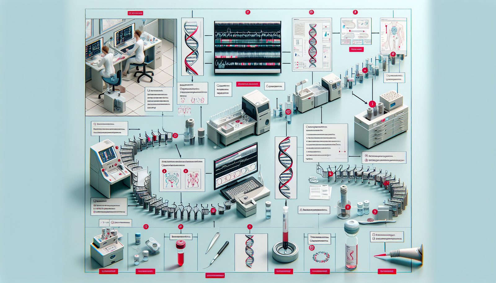 Visual representation of the MTHFR gene mutation testing process.