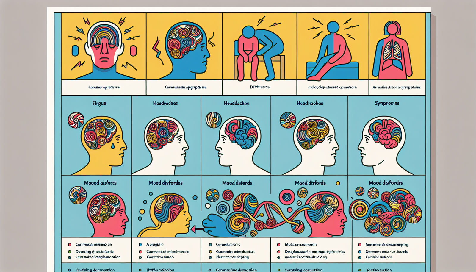 Diagram showing common symptoms associated with MTHFR mutations.