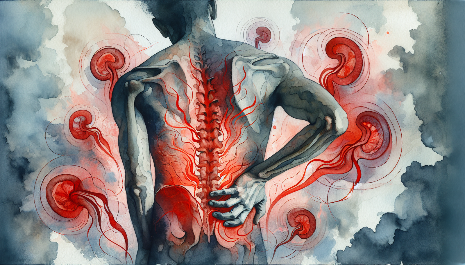An illustration representing chronic pain and inflammation.
