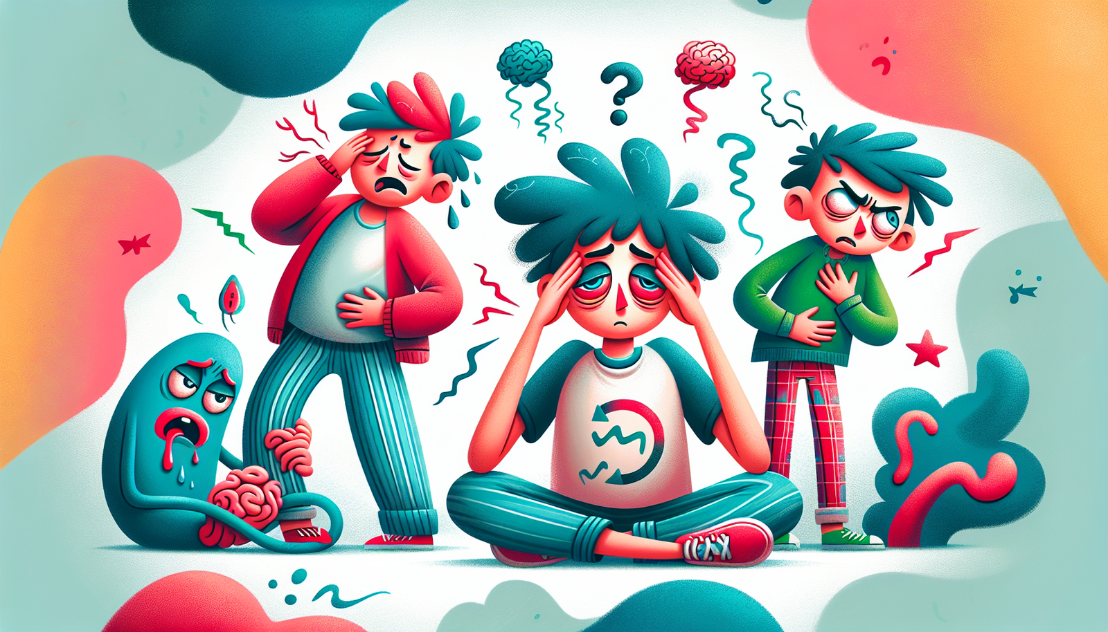 An artistic representation of common symptoms related to MTHFR issues.