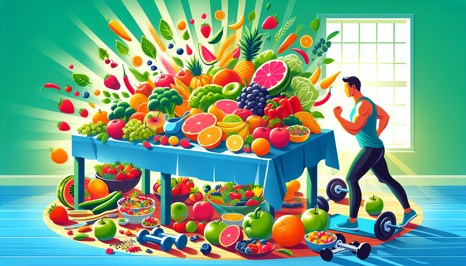 A colorful illustration showcasing dietary and lifestyle changes for better health.