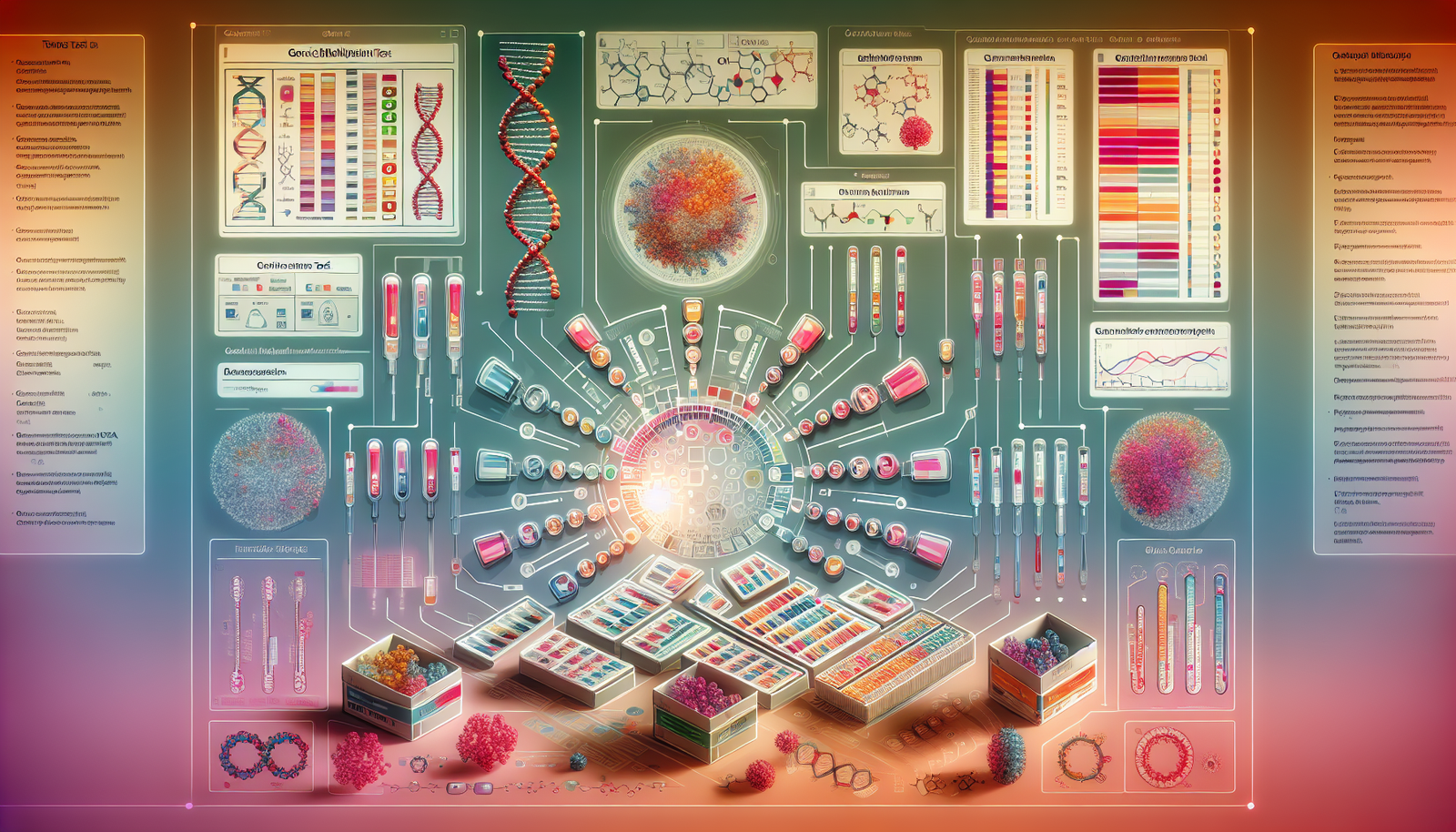 Different types of genetic methylation tests illustrated.