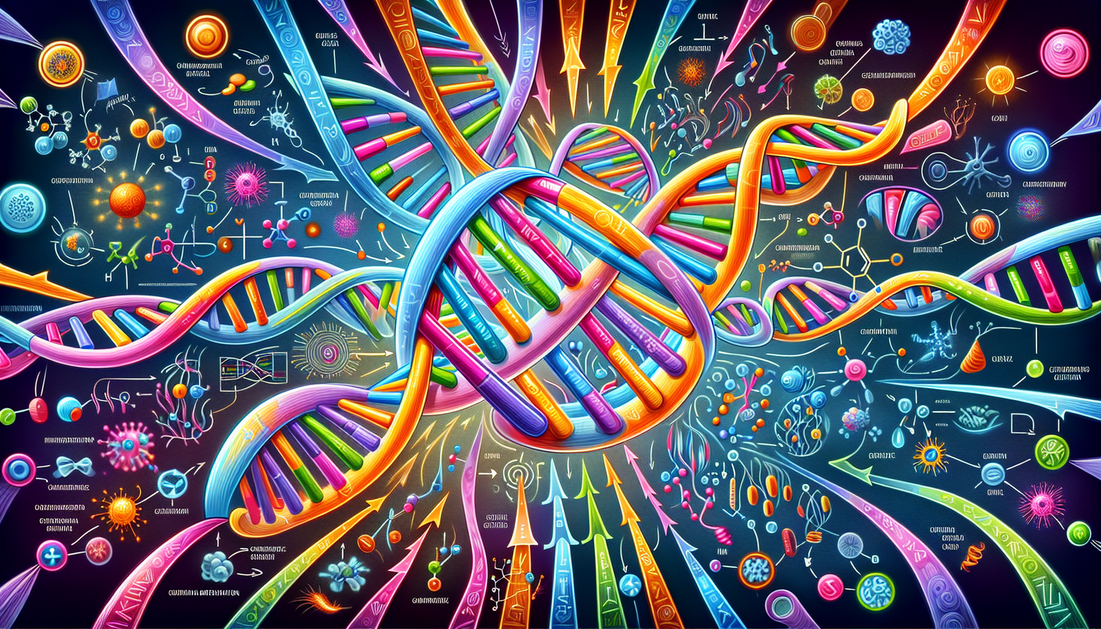 Illustration of genetic methylation processes.