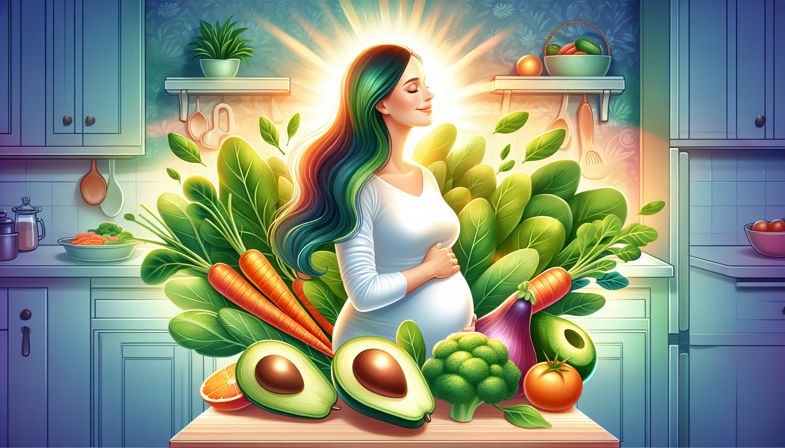 An illustration showing the importance of folic acid supplementation during pregnancy.