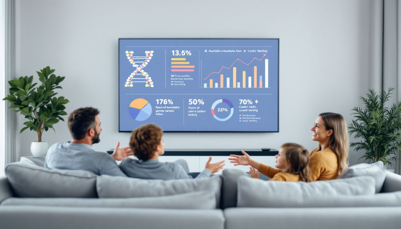 A family discussing the benefits of gene testing.