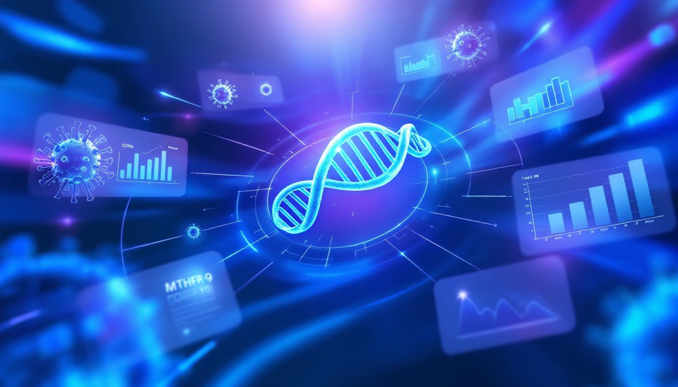 A visual representation of the relationship between MTHFR gene mutation and COVID-19 severity.