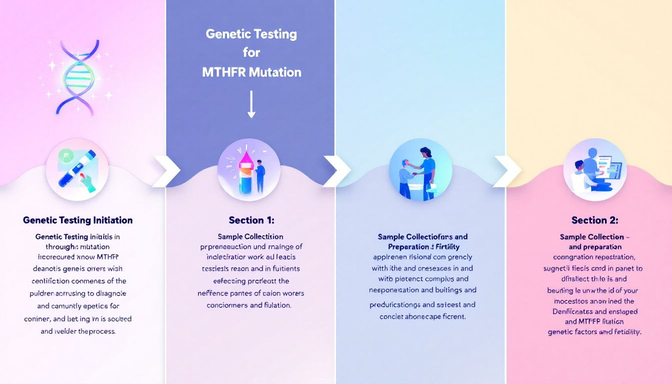 Flowchart illustrating the process of diagnosing MTHFR gene mutation through genetic testing.