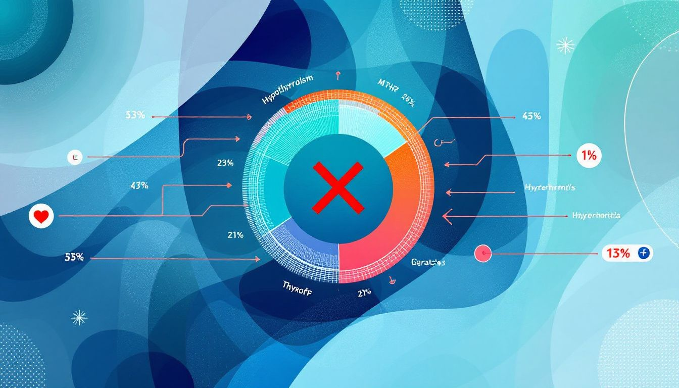 Visual representation of common thyroid disorders linked to MTHFR.