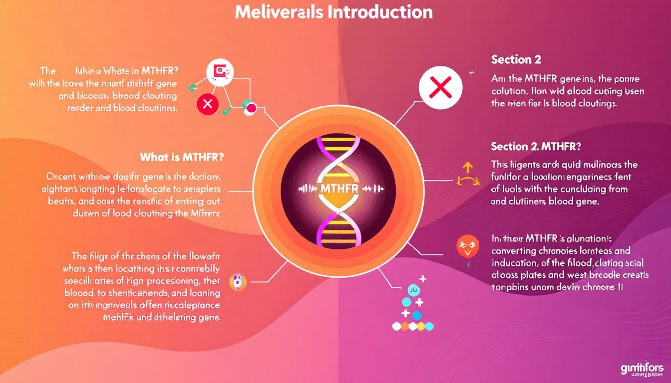Overview of the MTHFR gene's role in blood clotting and related conditions.