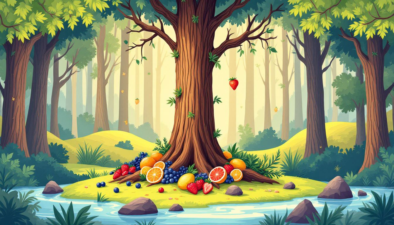 An image showing healthy foods and lifestyle practices that support mental health and MTHFR mutation management.