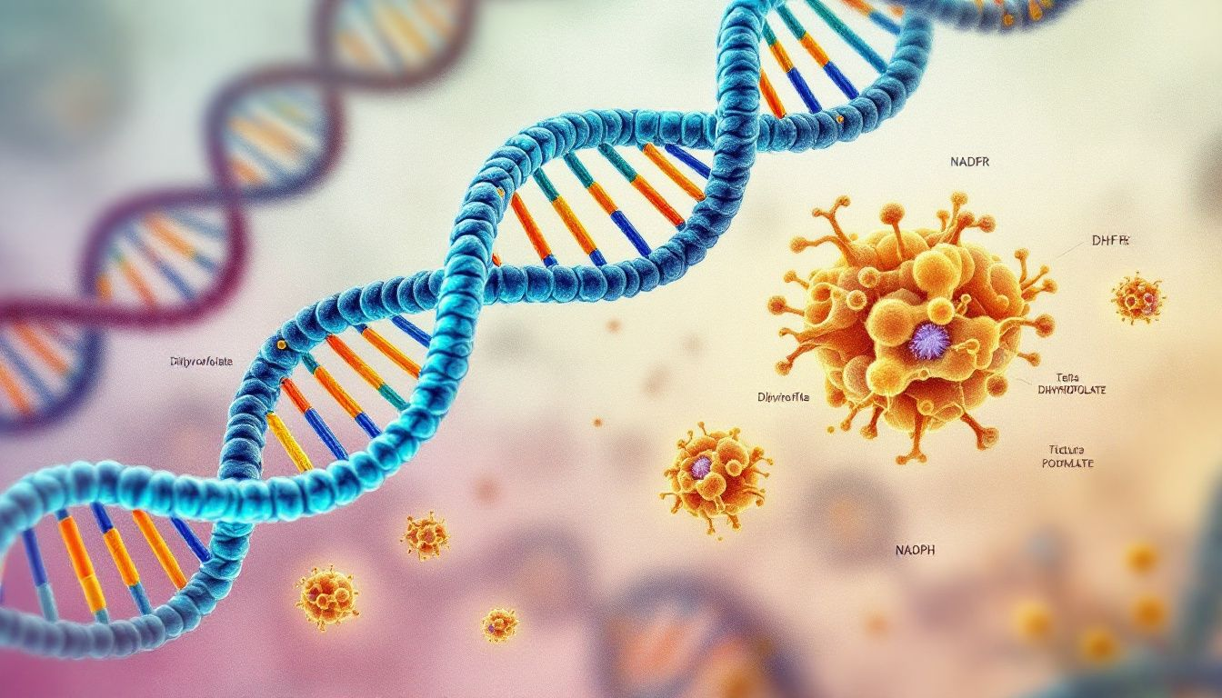 A research scene depicting current studies on the DHFR gene.